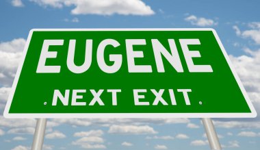 İşaretli yeşil 3D otoyol