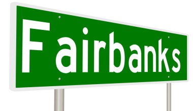 İşaretli yeşil 3D otoyol