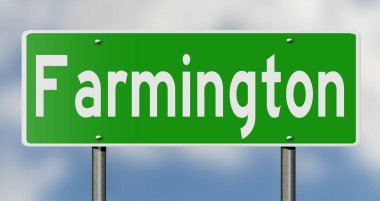 İşaretli yeşil 3D otoyol