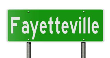 İşaretli yeşil 3D otoyol