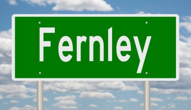 İşaretli yeşil 3D otoyol