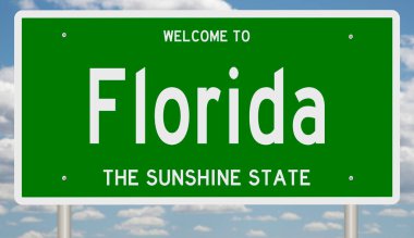 İşaretli yeşil 3D otoyol