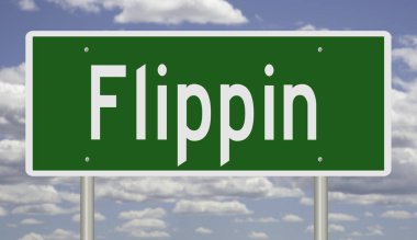 İşaretli yeşil 3D otoyol