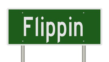 İşaretli yeşil 3D otoyol