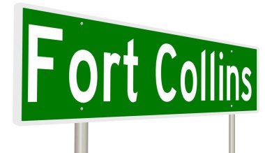 İşaretli yeşil 3D otoyol