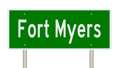 İşaretli yeşil 3D otoyol 