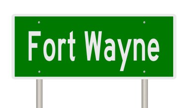 İşaretli yeşil 3D otoyol 