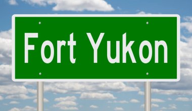 İşaretli yeşil 3D otoyol 