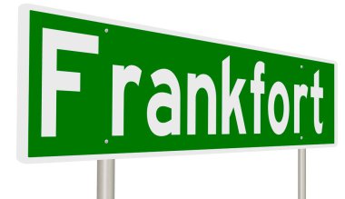 İşaretli yeşil 3D otoyol 