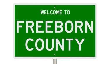 İşaretli yeşil 3D otoyol 