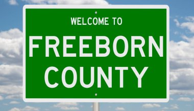 İşaretli yeşil 3D otoyol 