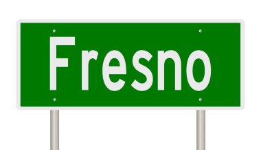 Fresno California için yeşil 3D otoyol tabelası