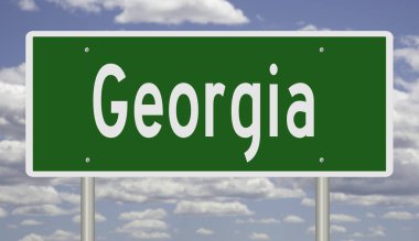 Georgia için yeşil 3D otoyol tabelası