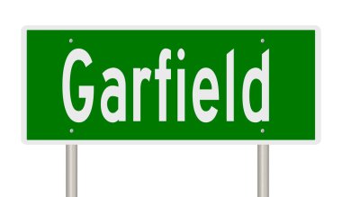 İşaretli yeşil 3D otoyol