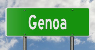 İşaretli yeşil 3D otoyol