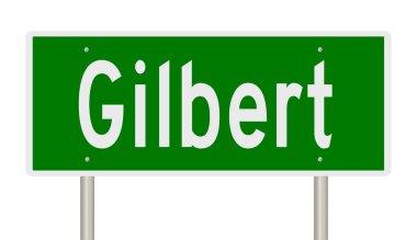 İşaretli yeşil 3D otoyol