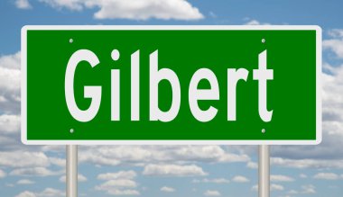 İşaretli yeşil 3D otoyol