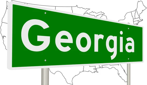 Rendered Green Highway Sign Georgia — Stock Photo, Image