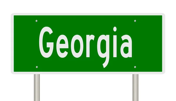 Зеленый Дорожный Знак Грузии — стоковое фото