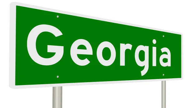 Sinal Rodovia Verde Renderizado Para Geórgia — Fotografia de Stock