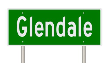 Yeşil 3D otoyol tabelasının çizimi