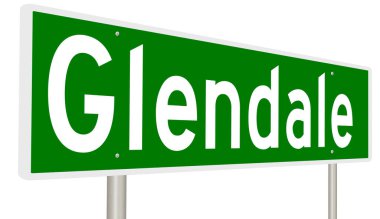 Yeşil 3D otoyol tabelasının çizimi