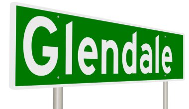 Yeşil 3D otoyol tabelasının çizimi