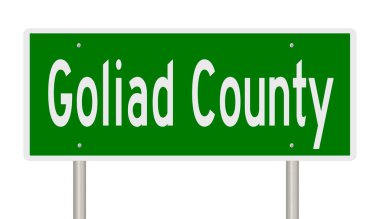 Yeşil 3D otoyol tabelasının çizimi