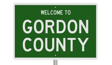 Yeşil 3D otoyol tabelasının çizimi