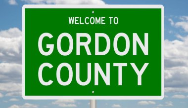 Yeşil 3D otoyol tabelasının çizimi