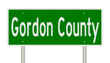 Yeşil 3D otoyol tabelasının çizimi