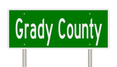 Yeşil 3D otoyol tabelasının çizimi