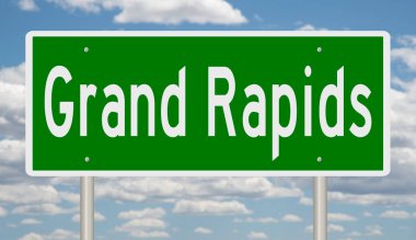 İşaretli yeşil 3D otoyol