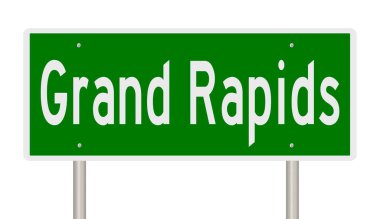 İşaretli yeşil 3D otoyol