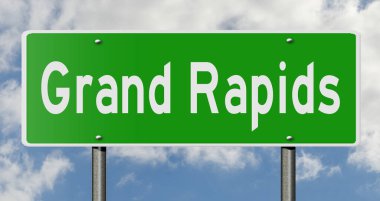 İşaretli yeşil 3D otoyol