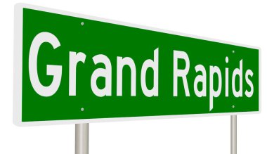 İşaretli yeşil 3D otoyol