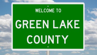 İşaretli yeşil 3D otoyol