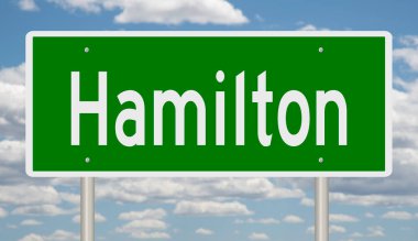 İşaretli yeşil 3D otoyol