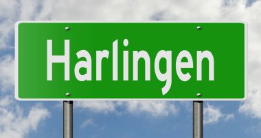 İşaretli yeşil 3D otoyol