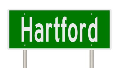 İşaretli yeşil 3D otoyol