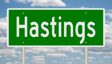 İşaretli yeşil 3D otoyol