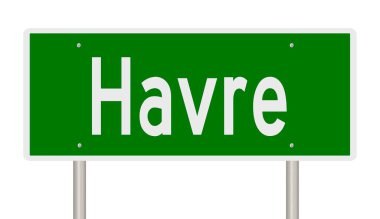 İşaretli yeşil 3D otoyol