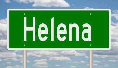 İşaretli yeşil 3D otoyol