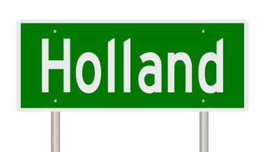 İşaretli yeşil 3D otoyol