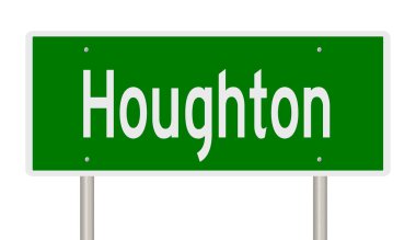 İşaretli yeşil 3D otoyol