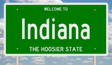 İşaretli yeşil 3D otoyol