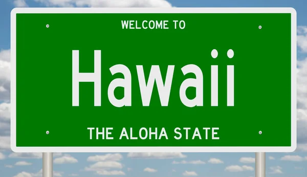 Μια Πράσινη Πινακίδα Αυτοκινητόδρομο Για Χαβάη — Φωτογραφία Αρχείου