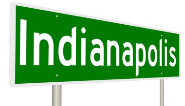 İşaretli yeşil 3D otoyol