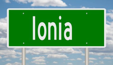 İşaretli yeşil 3D otoyol