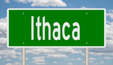 İşaretli yeşil 3D otoyol